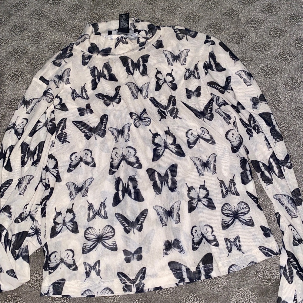 A butterfly mesh long sleeve